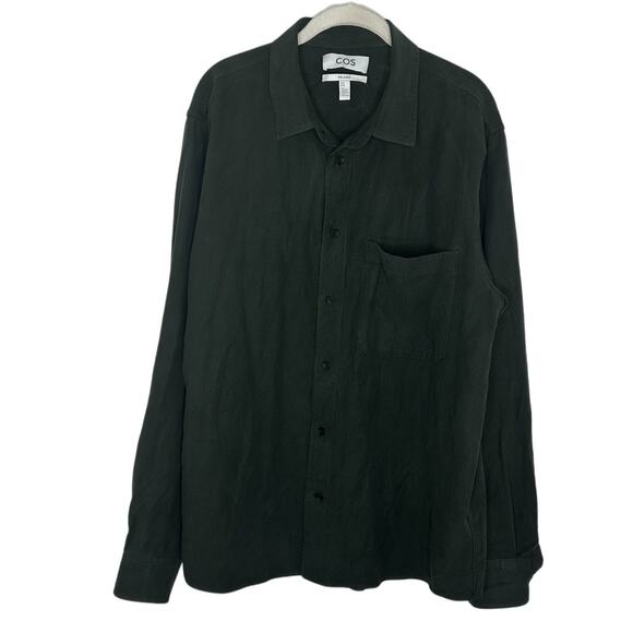 COS Other - COS Mens Button Down Relaxed Long Sleeve Forest Green Casual Soft Shirt Sz XL